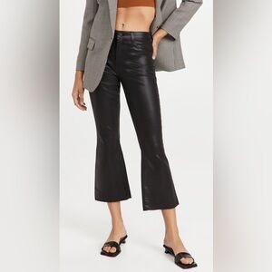 L'AGENCE Black Coated Crop Flare Jeans